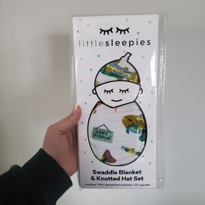 Little Sleepies Gone Fishin Swaddle & Hat Set